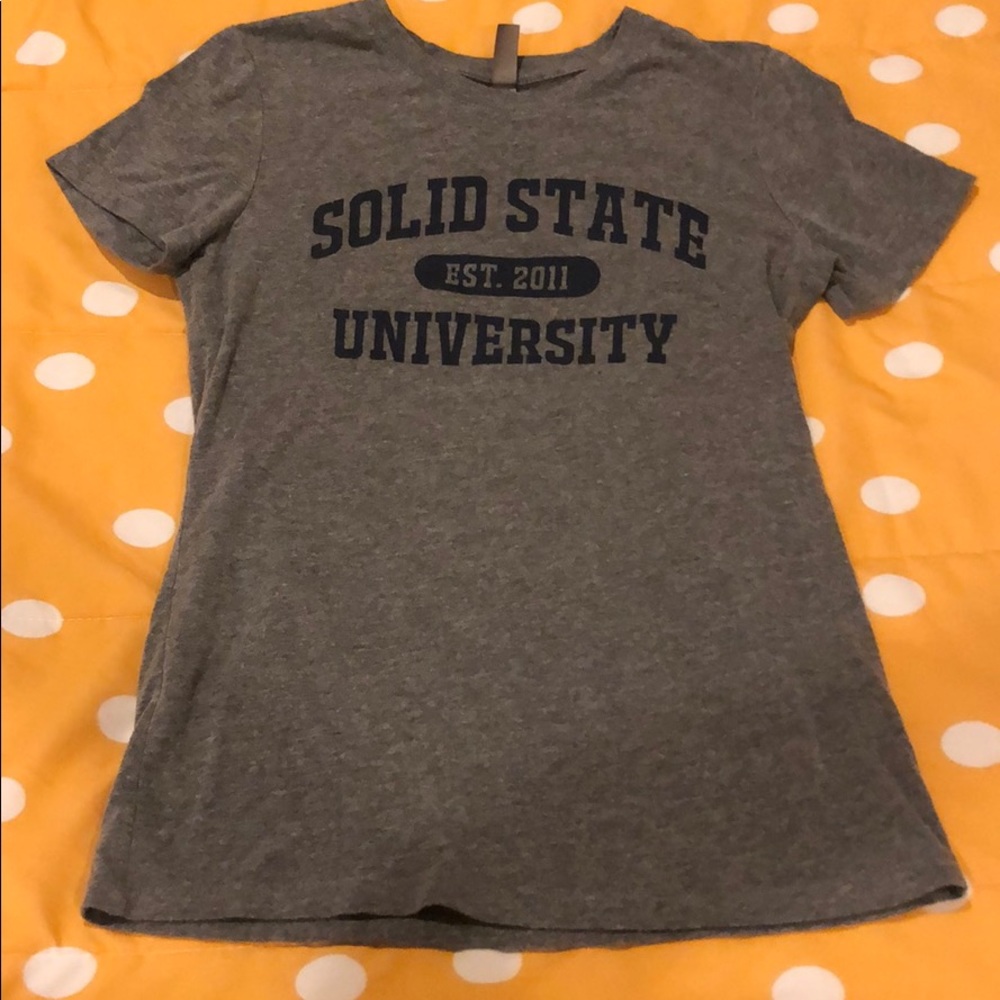 Solid State University gray vintage graphic Tee shirt, medium